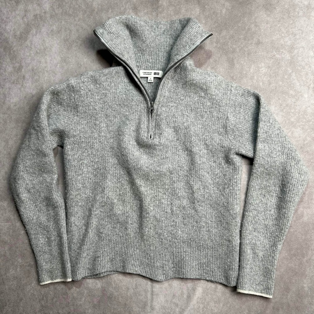 Cozy Half-Zip Gray Women's Sweater